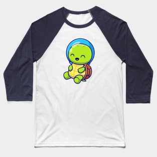 Cute Turtle Astronaut Cartoon Baseball T-Shirt